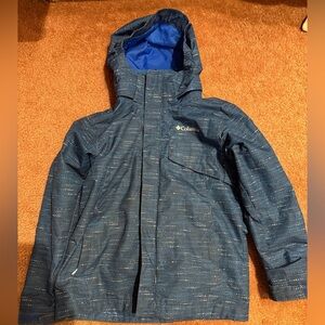 Columbia Kids Speckled Blue Raincoat